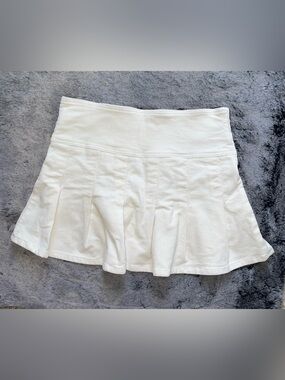Aeropostale white corduroy skirt women’s L large pleated tennis Y2K skirt 30”
